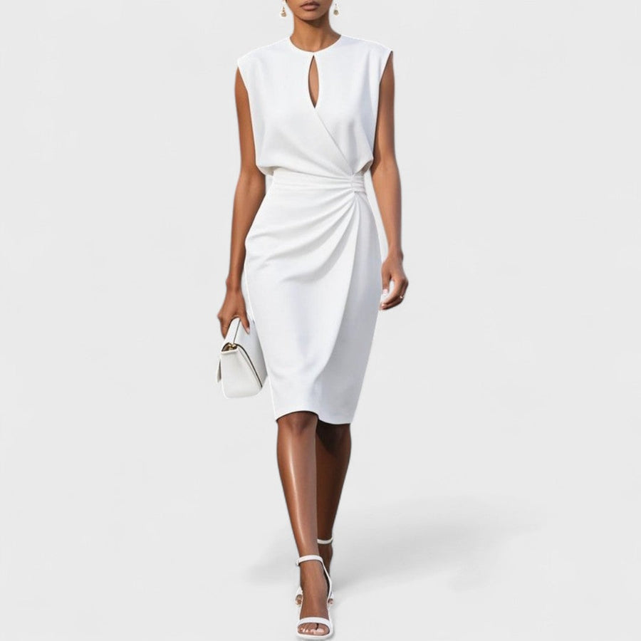Isabel | Elegant Fabric Midi Dress view 2