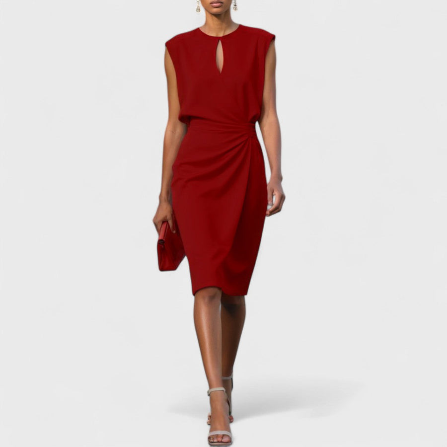 Isabel | Elegant Fabric Midi Dress view 5