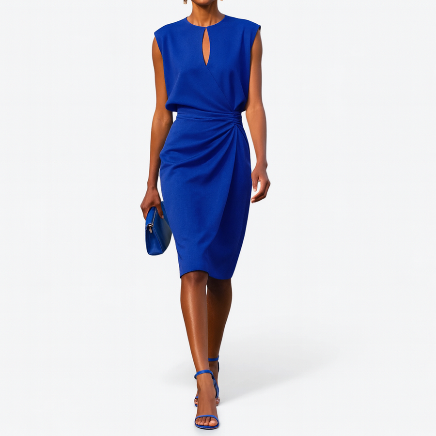 Isabel | Elegant Fabric Midi Dress view 6