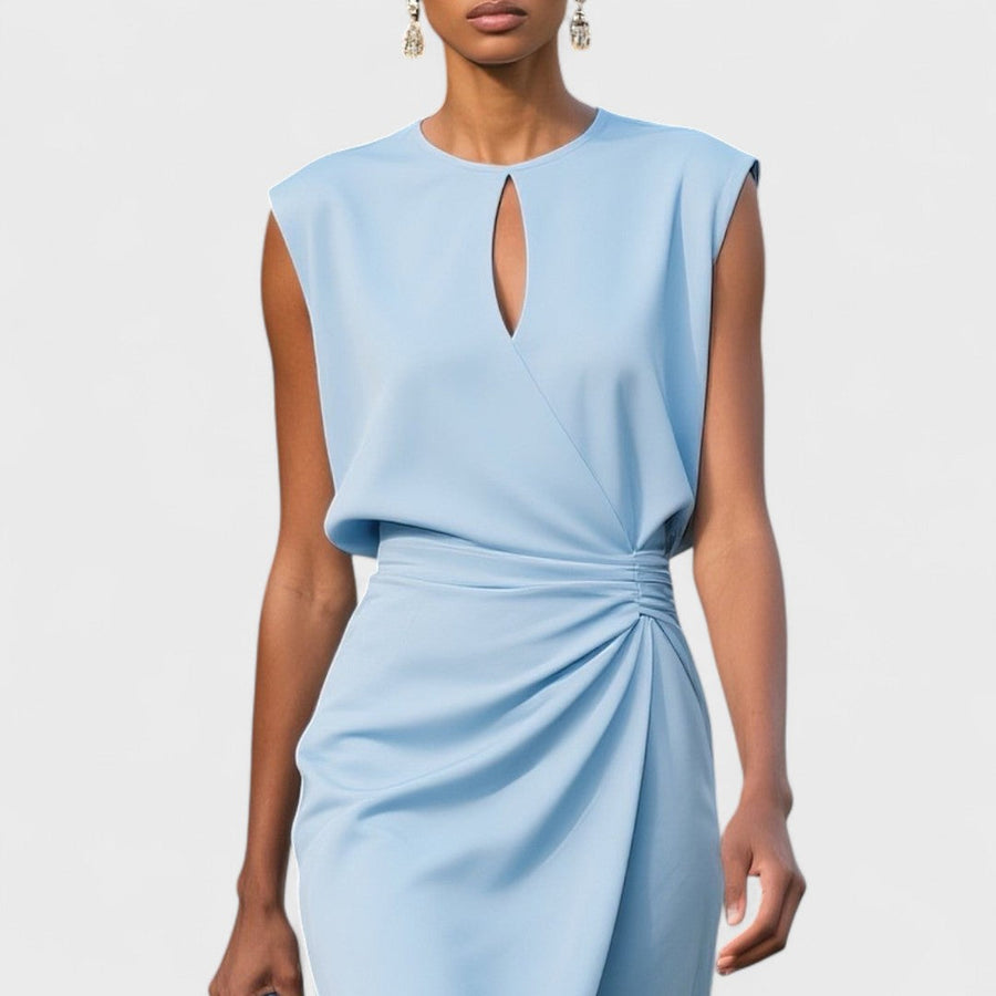 Isabel | Elegant Fabric Midi Dress view 7