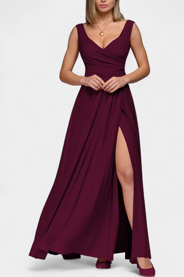 Women's Elegant Fabric Maxi Dress | Sophisticated Long Evening Gown 0