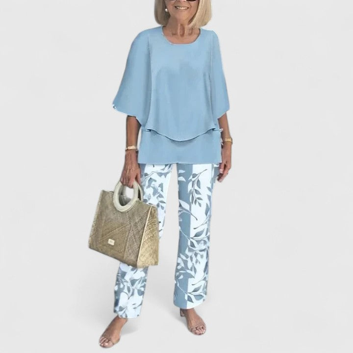 Enida | Women's Elegant Fabric Two-Piece Set | Chic Comfortable Plus Size Outfit view 11