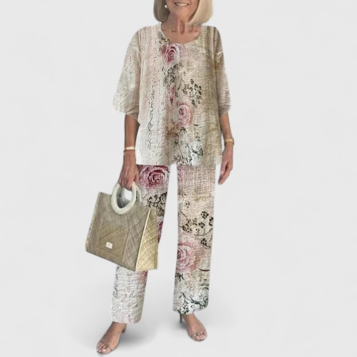 Enida | Women's Elegant Fabric Two-Piece Set | Chic Comfortable Plus Size Outfit view 12