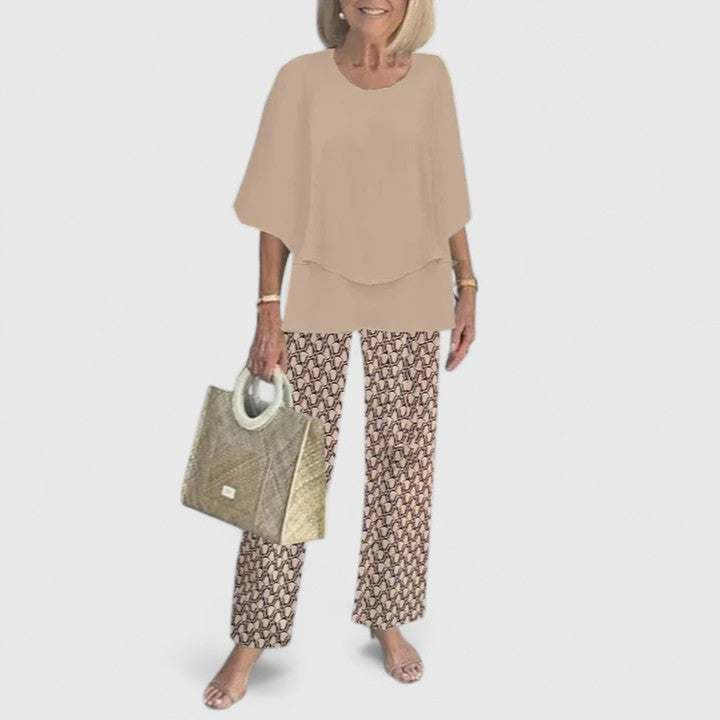 Enida | Women's Elegant Fabric Two-Piece Set | Chic Comfortable Plus Size Outfit view 13