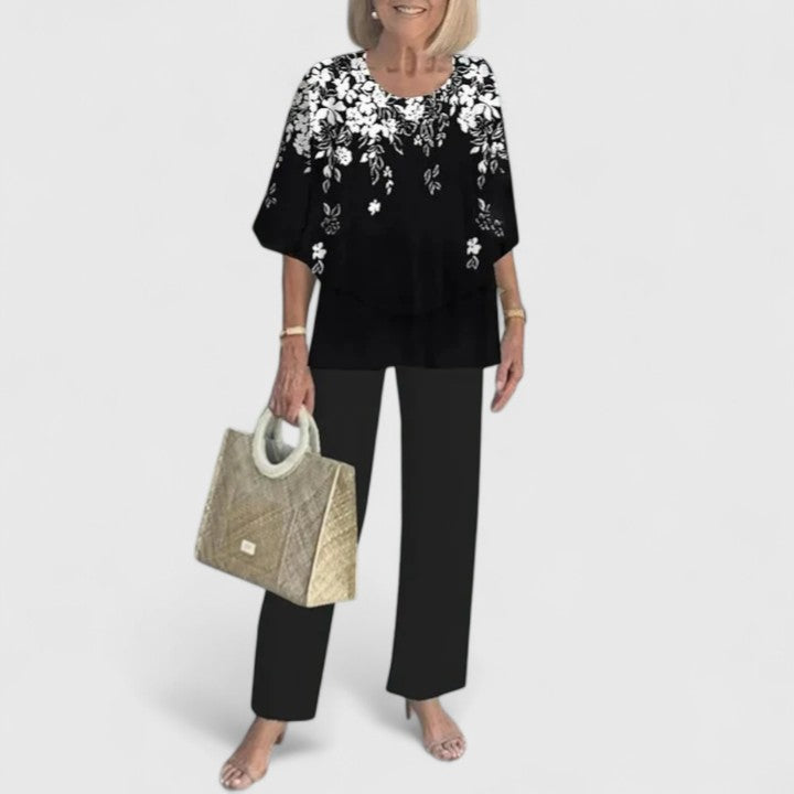 Enida | Women's Elegant Fabric Two-Piece Set | Chic Comfortable Plus Size Outfit view 14