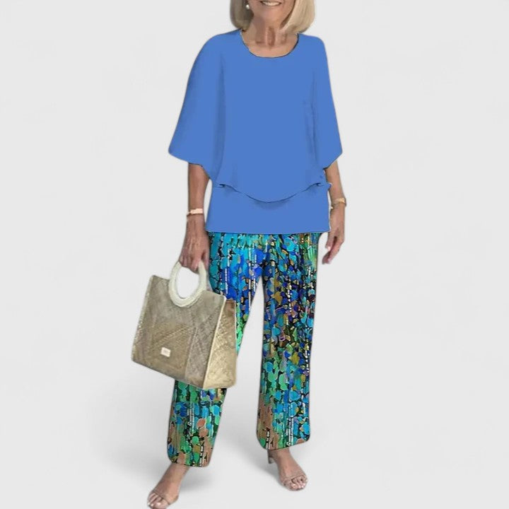 Enida | Women's Elegant Fabric Two-Piece Set | Chic Comfortable Plus Size Outfit view 15