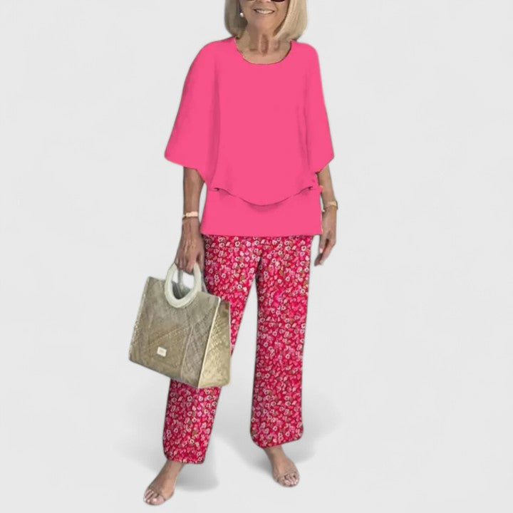 Enida | Women's Elegant Fabric Two-Piece Set | Chic Comfortable Plus Size Outfit view 7