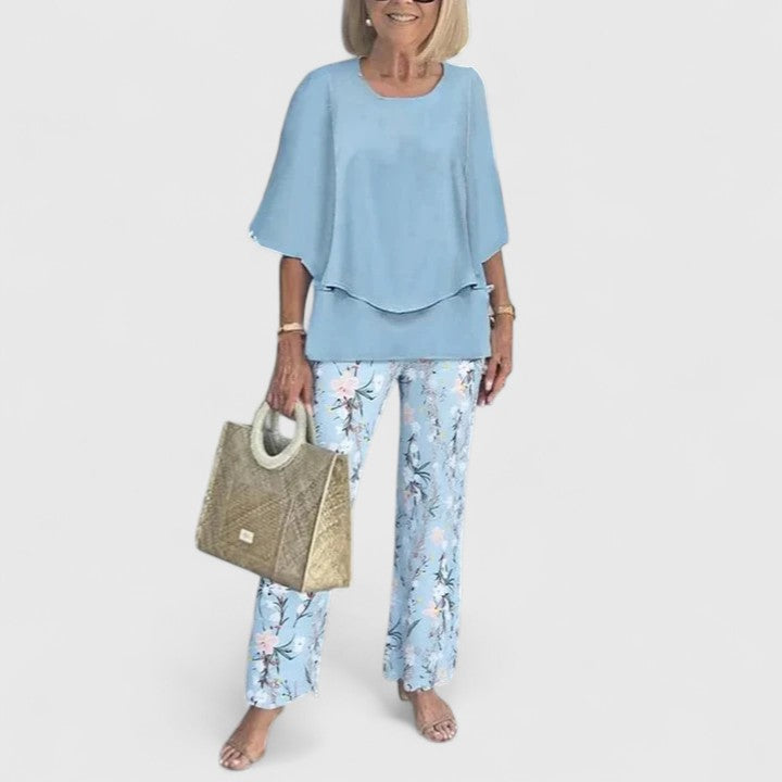 Enida | Women's Elegant Fabric Two-Piece Set | Chic Comfortable Plus Size Outfit view 9