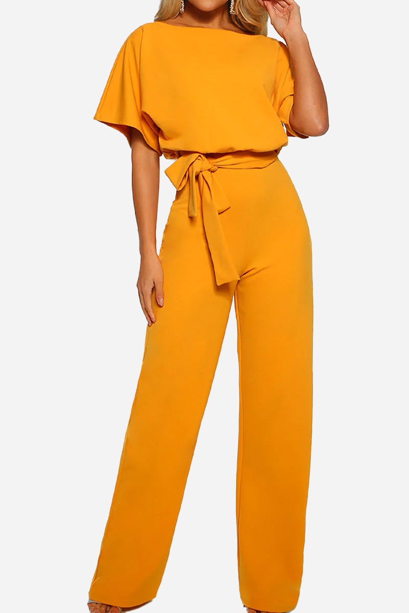 Catalina | Elegant Fabric Wide-Leg Jumpsuit view 3