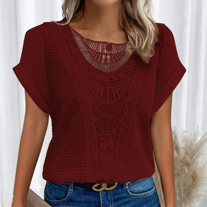 Lydia | Elegant Lace Trim Blouse view 7