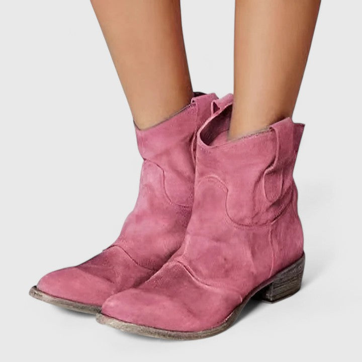 Women's Elegant Leather Ankle Boots | Stylish Black Western Heeled Footwear view 3