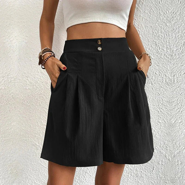 Deborah | Elegant Pleated High Waist Shorts