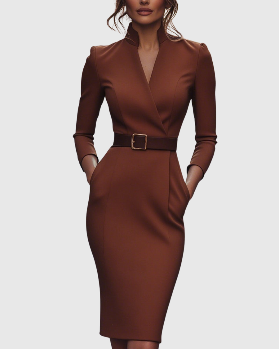 Fiora | Elegant Fitted Midi Dress view 11