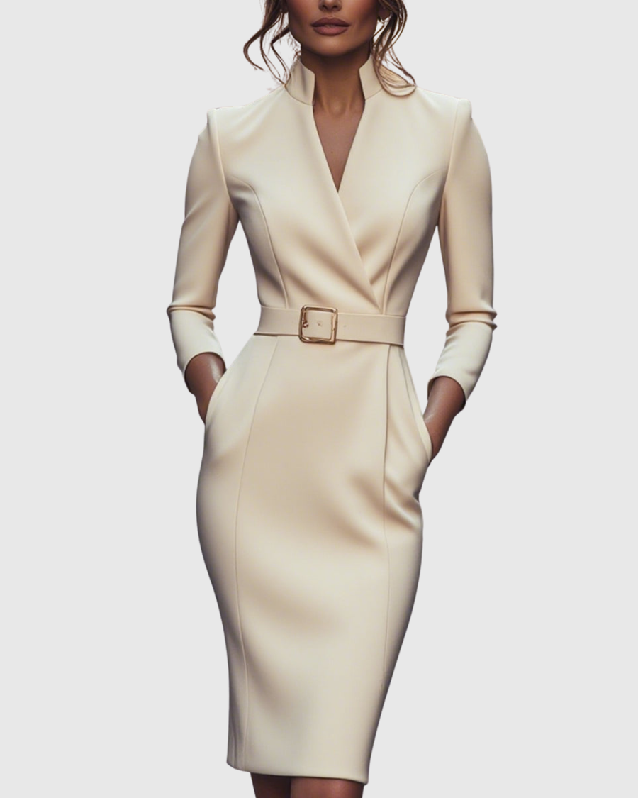 Fiora | Elegant Fitted Midi Dress view 13