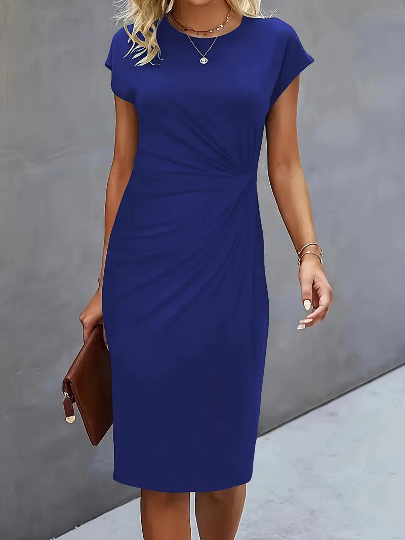 Hope | Women's Elegant Ruched Midi Dress view 7