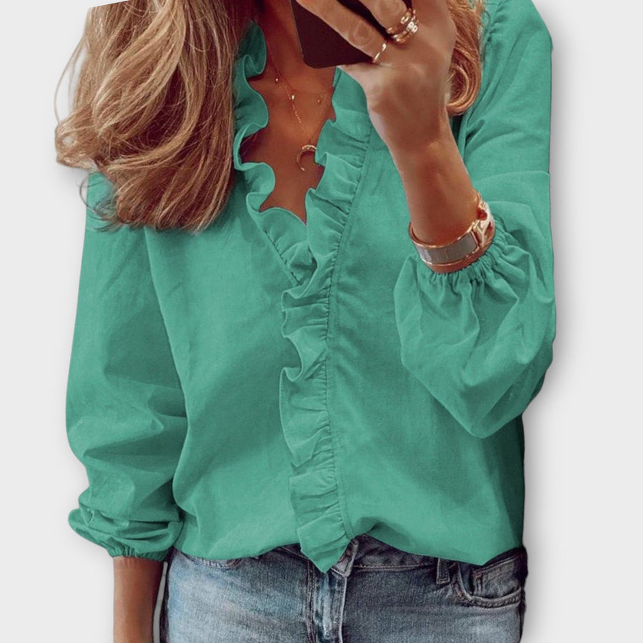 Calla | Elegant Ruffle Front Blouse view 4
