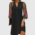Vivienne | Women's Elegant Sheer Sleeve Mini Dress | Chic V-Neck Cocktail Dress