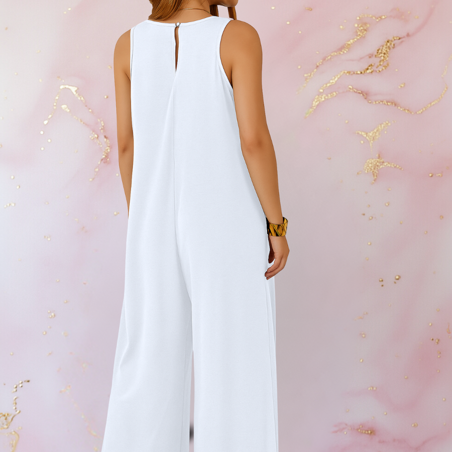 Edith | Sleeveless Wide Leg Jumpsuit with Pockets view 8