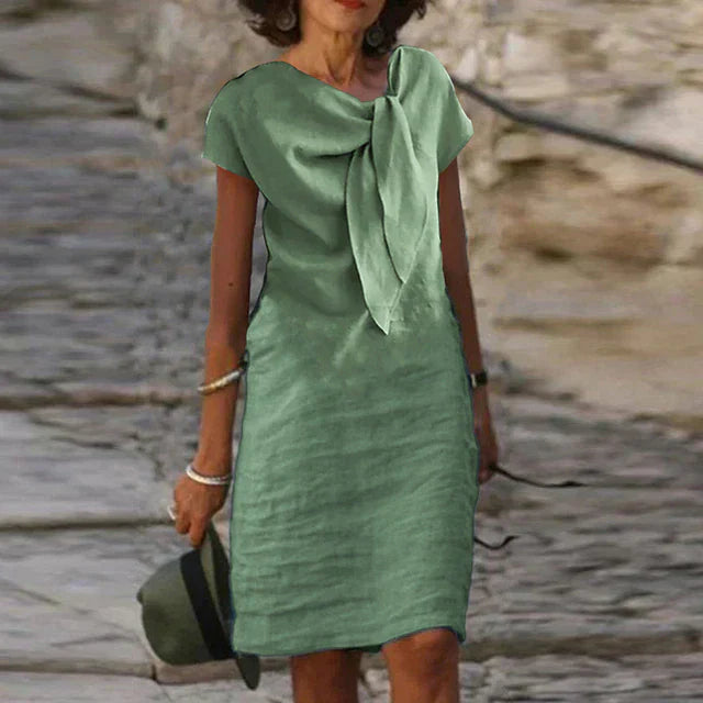 Ruby | Women's Elegant Solid Midi Dress view 6