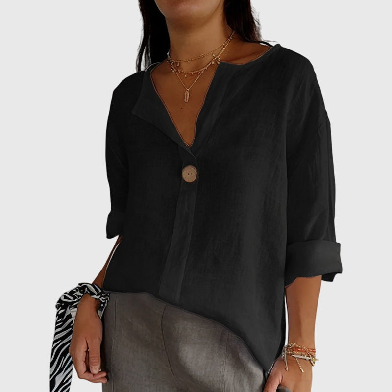 Ria | Women's Elegant V-Neck Blouse view 4