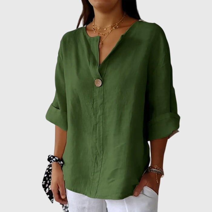 Cherry | Elegant V-Neck Blouse view 5