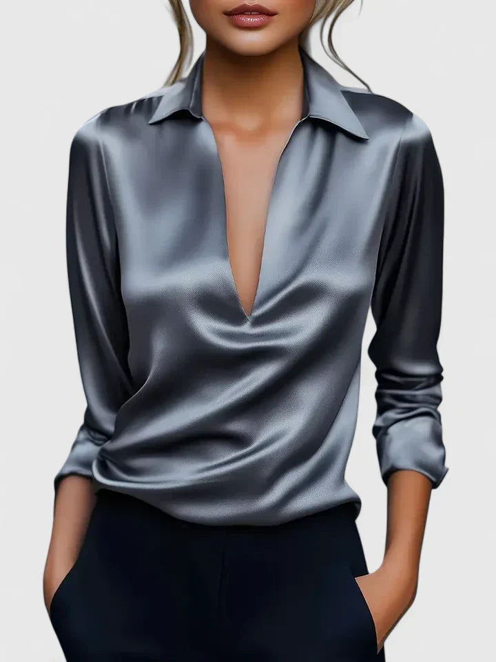 Zephyrine | Sophisticated V-Neck Blouse view 4
