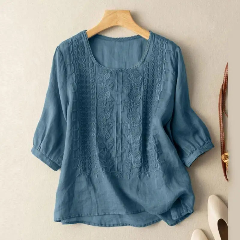 Kendra | Floral Embroidered Blouse view 2