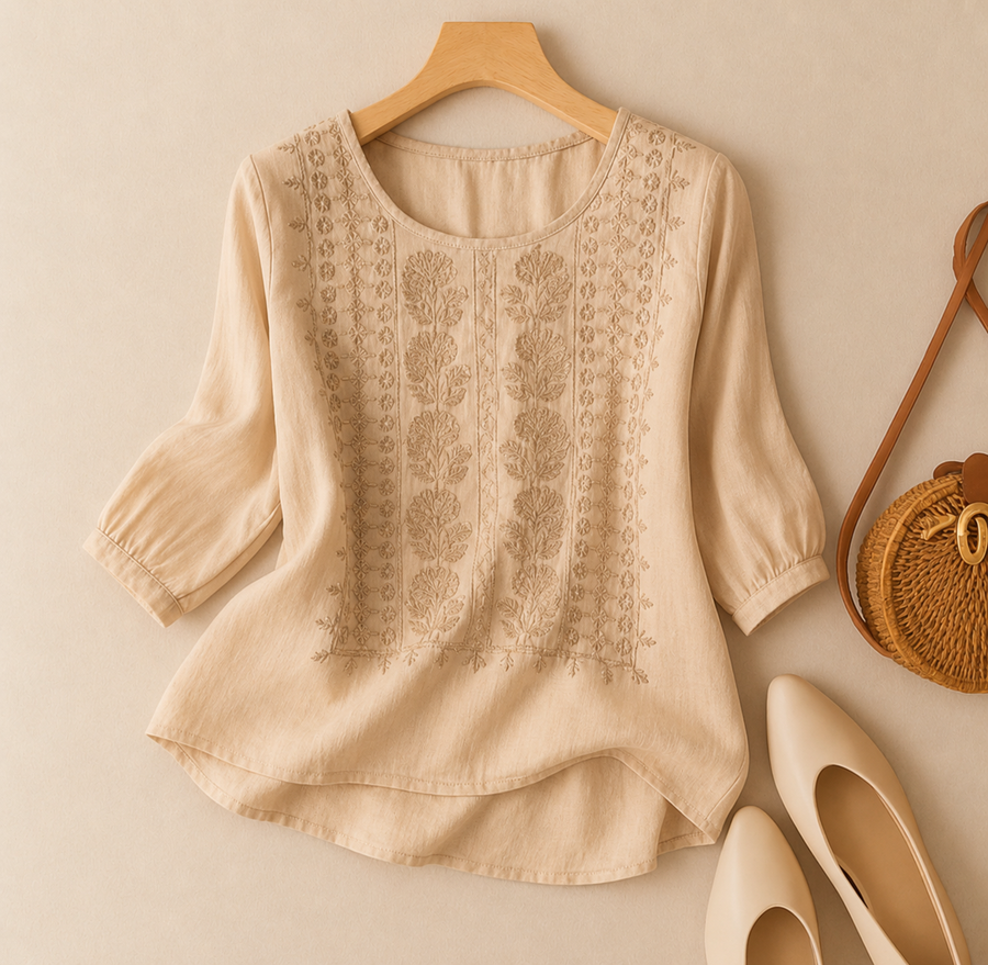 Kendra | Floral Embroidered Blouse view 3