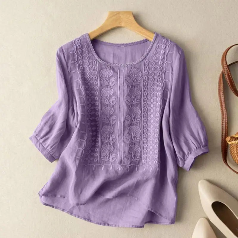 Kendra | Floral Embroidered Blouse view 4