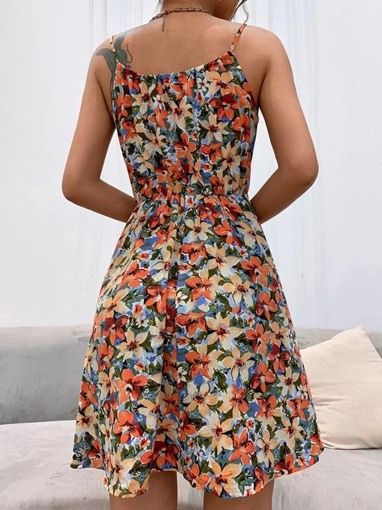 Harriet | Elegant A-Line Halter Maxi Dress view 4