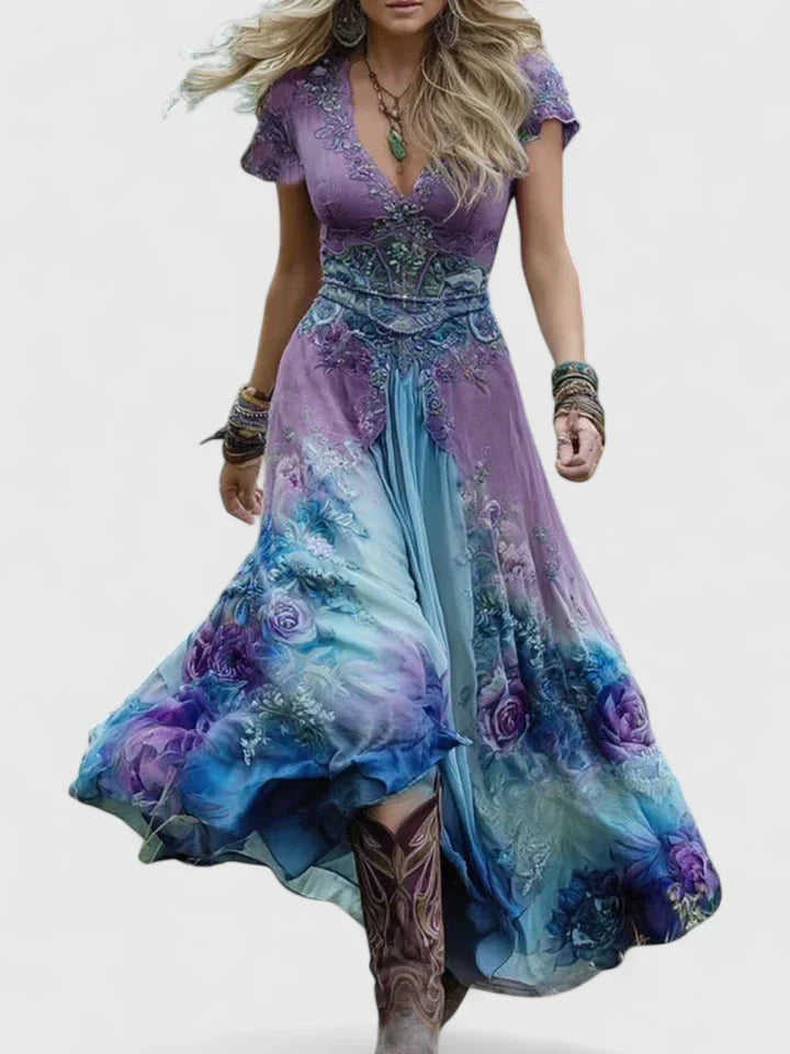 Rhea | Boho Floral Maxi Dress
