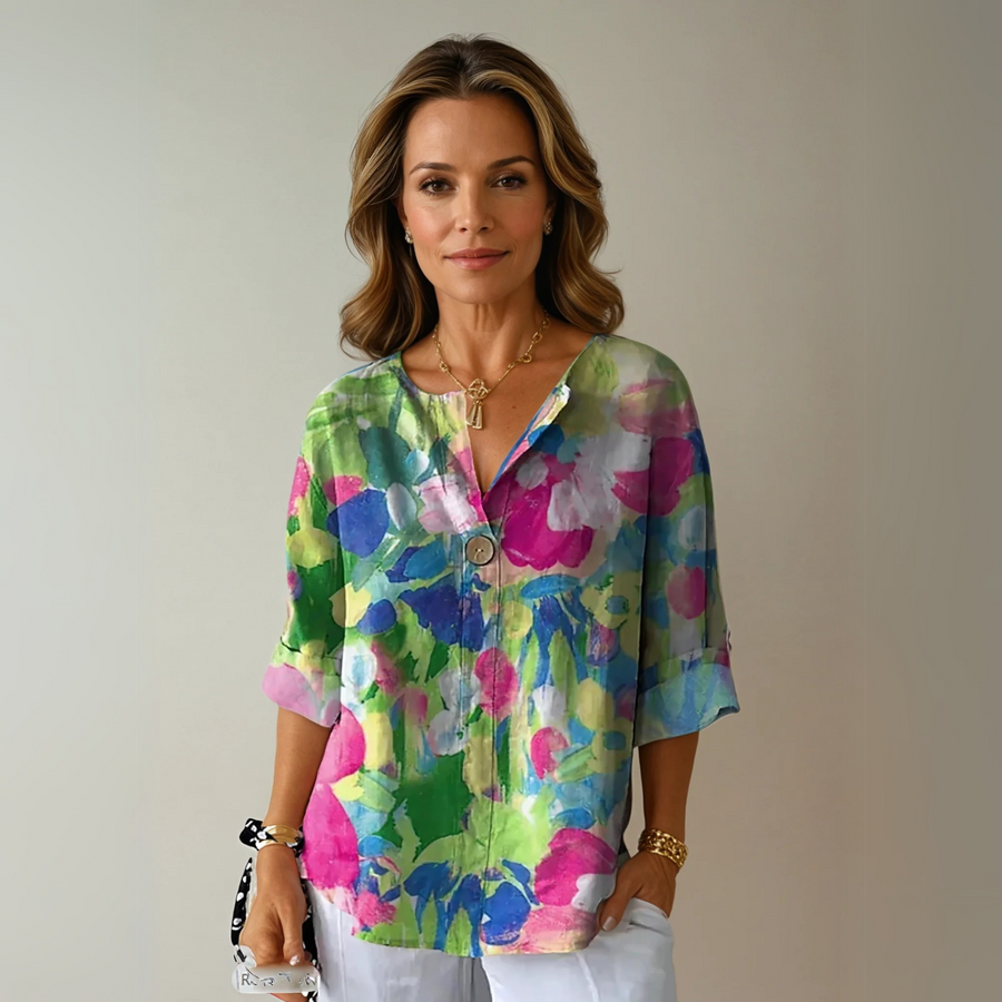 Dorothea | Women's Floral Print Blouse view 4
