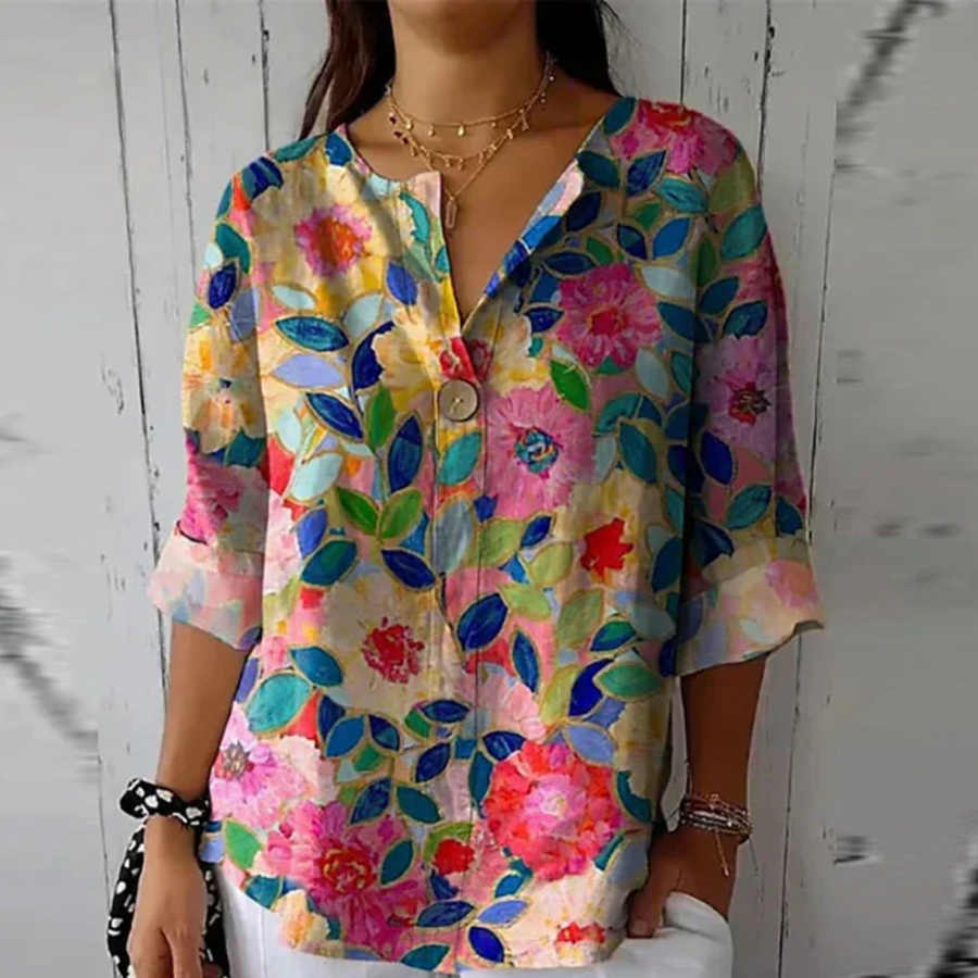 Dorothea | Women's Floral Print Blouse view 5