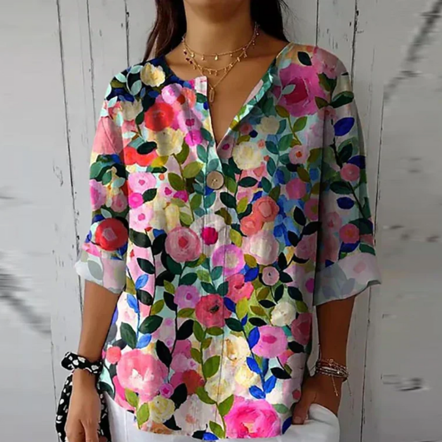 Dorothea | Women's Floral Print Blouse view 6
