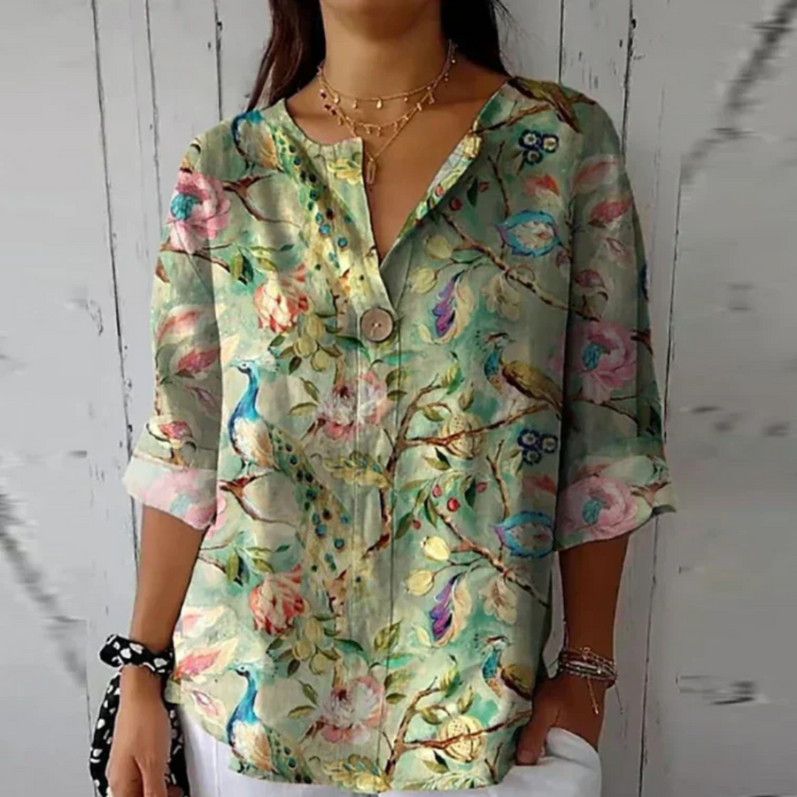 Dorothea | Women's Floral Print Blouse view 7