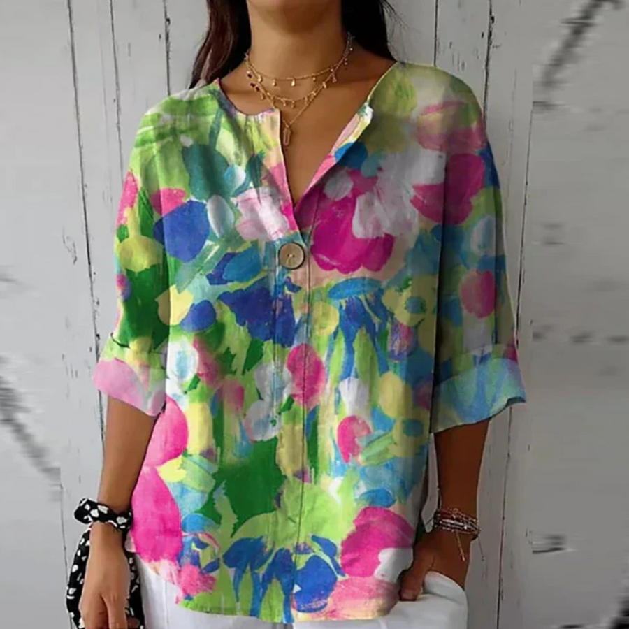 Dorothea | Women's Floral Print Blouse view 8
