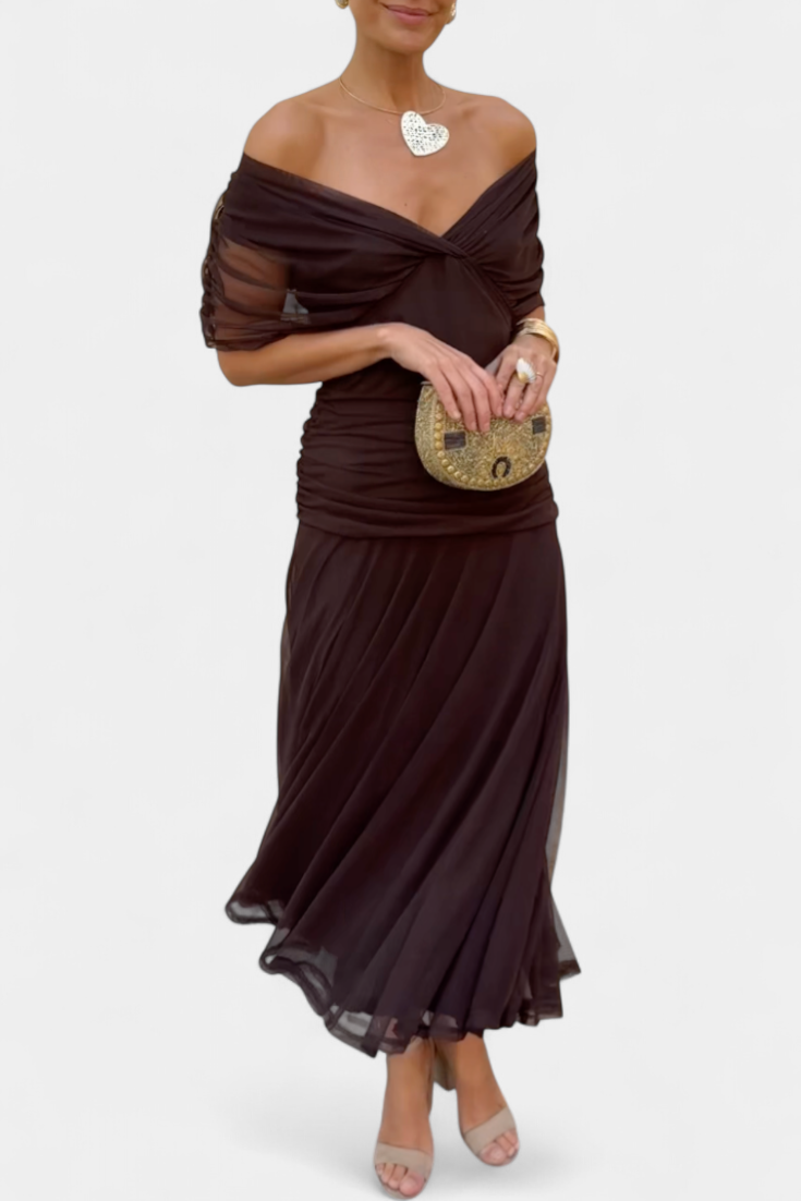 Vivo | Women's Floral Print Maxi Dress | Elegant Pleated Summer Evening Gown view 2
