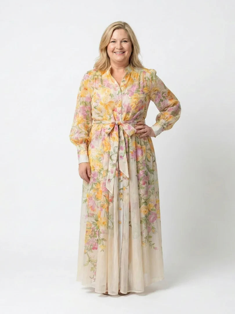 Faustine | Floral Sheer Maxi Dress view 4