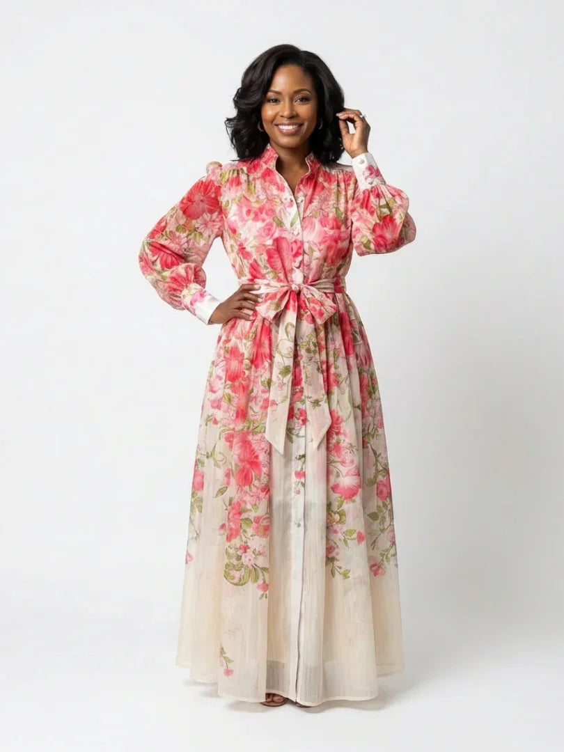 Faustine | Floral Sheer Maxi Dress view 5