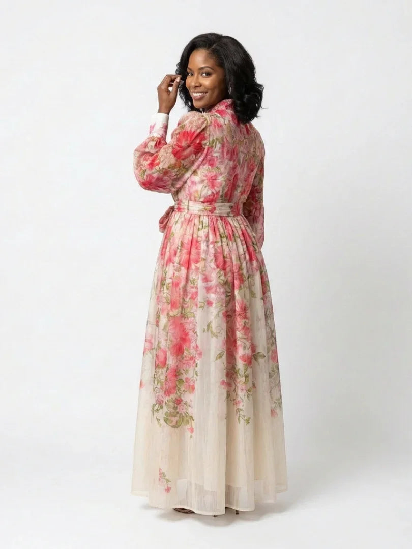 Faustine | Floral Sheer Maxi Dress view 6