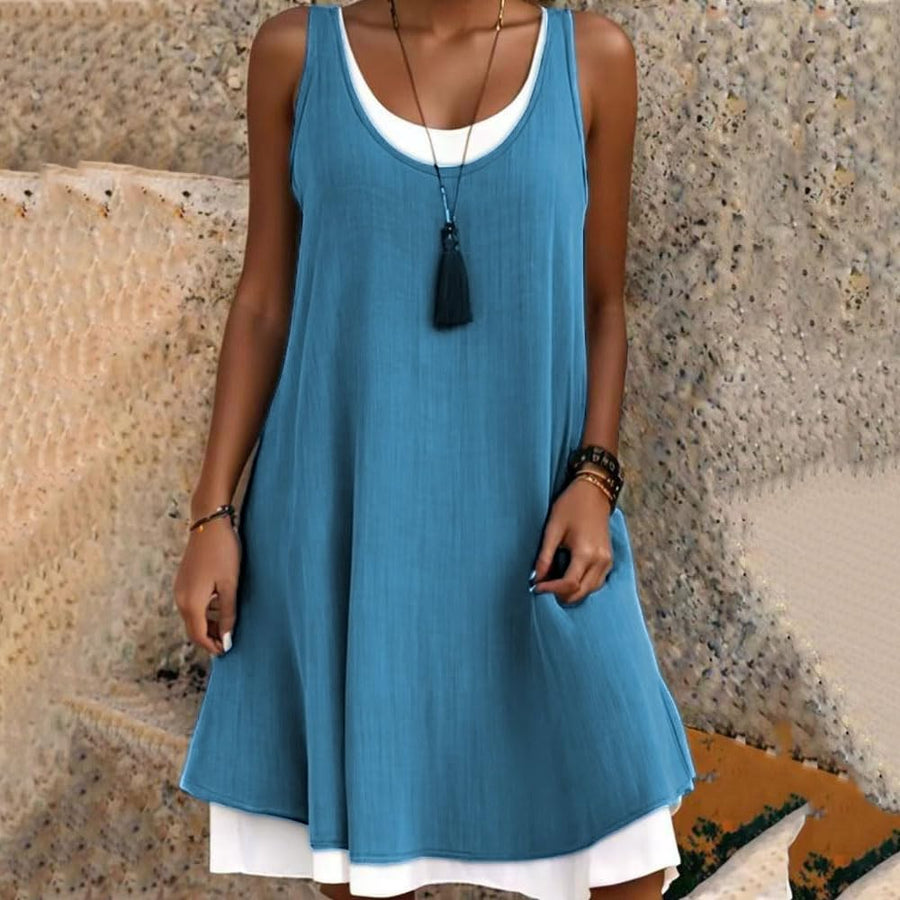 Florence | Women's Flowing Layered Mini Dress view 2