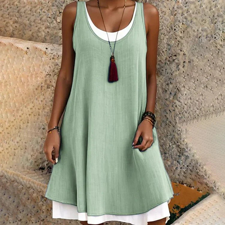 Florence | Women's Flowing Layered Mini Dress view 4