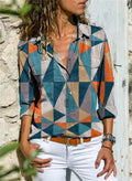 Aubrey | Geometric Print Button Down Shirt