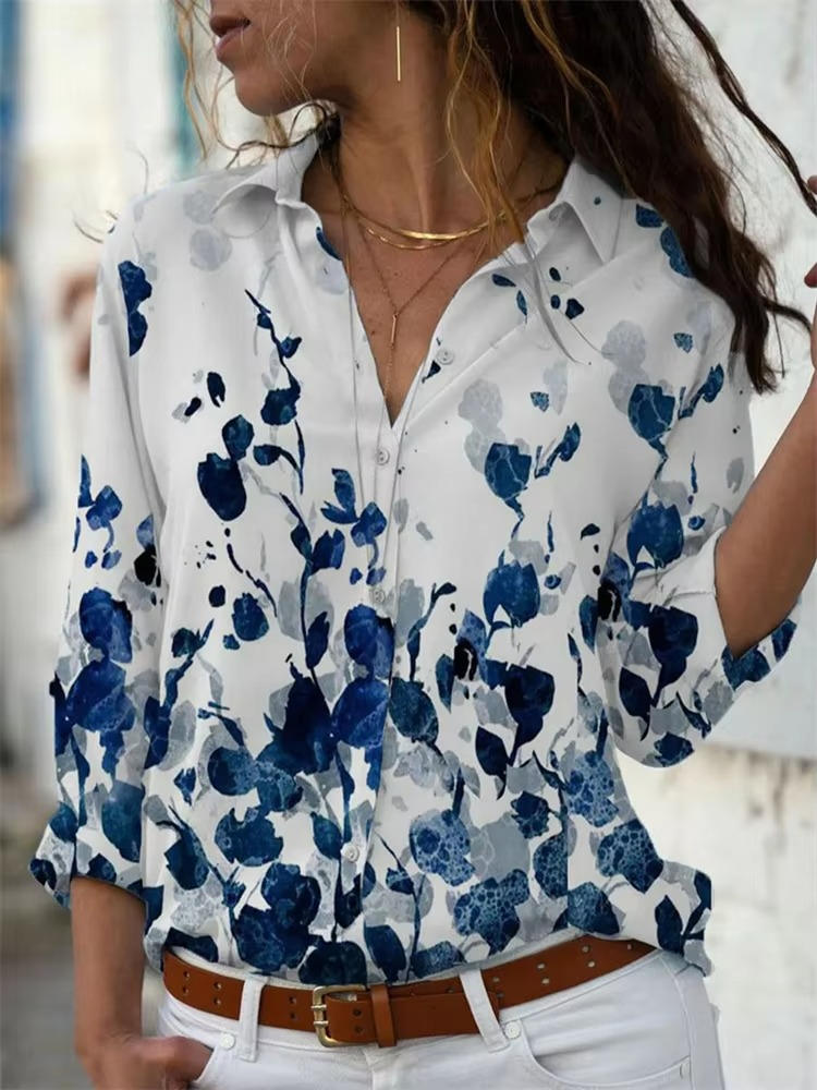 Aubrey | Geometric Print Button Down Shirt view 2