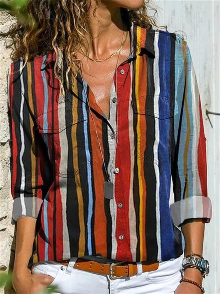 Aubrey | Geometric Print Button Down Shirt view 6