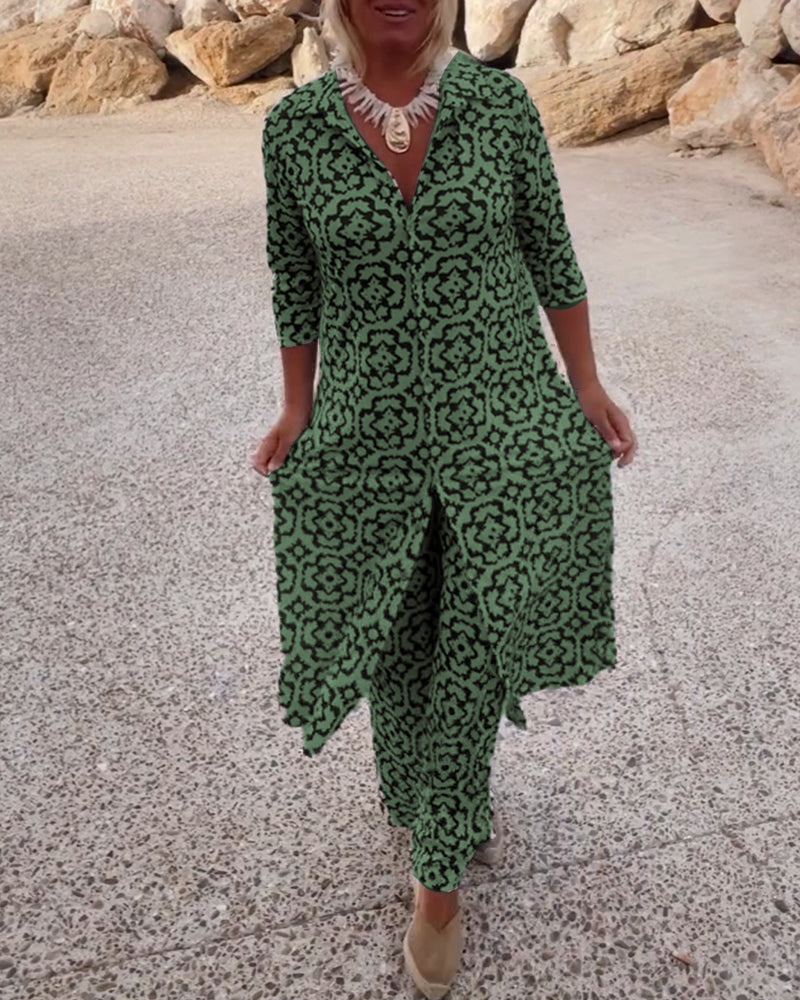 Stella | Women's Geometric Print Two-Piece Set view 2