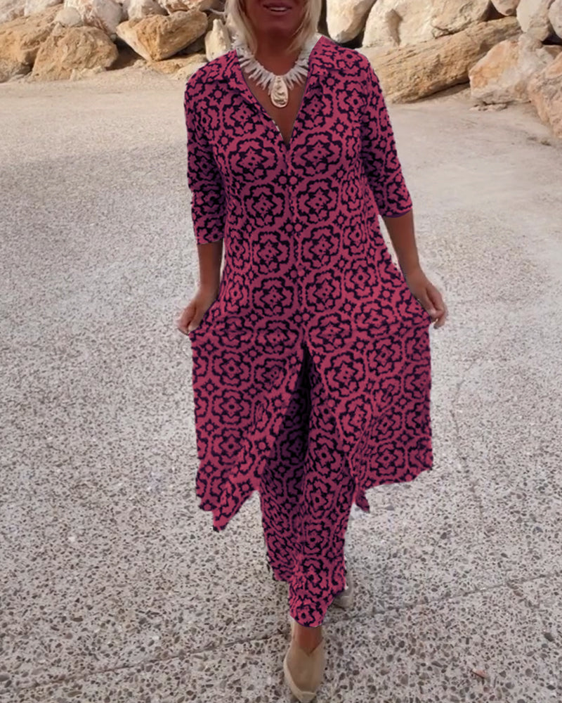 Stella | Women's Geometric Print Two-Piece Set view 3