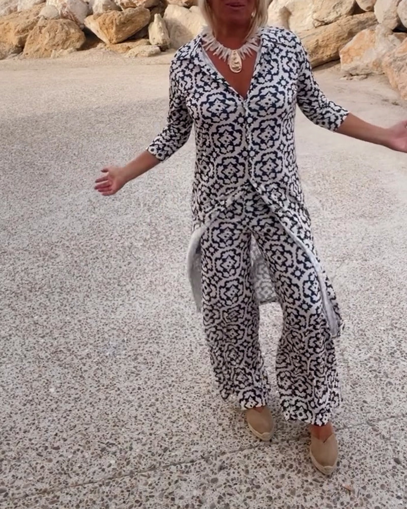 Stella | Women's Geometric Print Two-Piece Set view 4