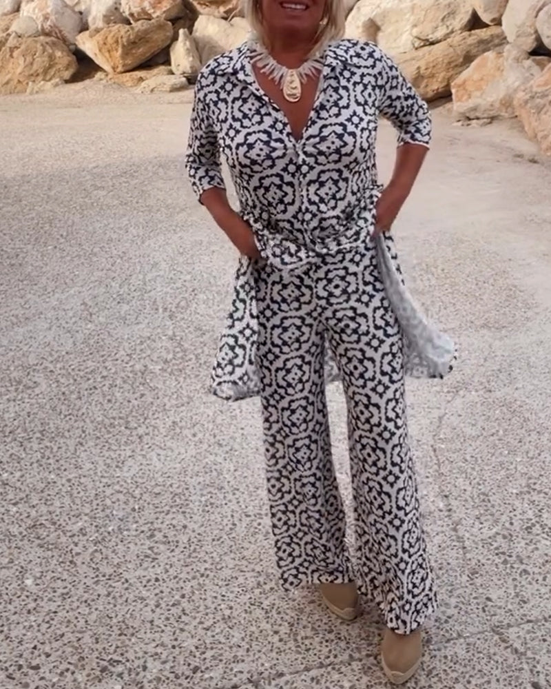 Stella | Women's Geometric Print Two-Piece Set view 5