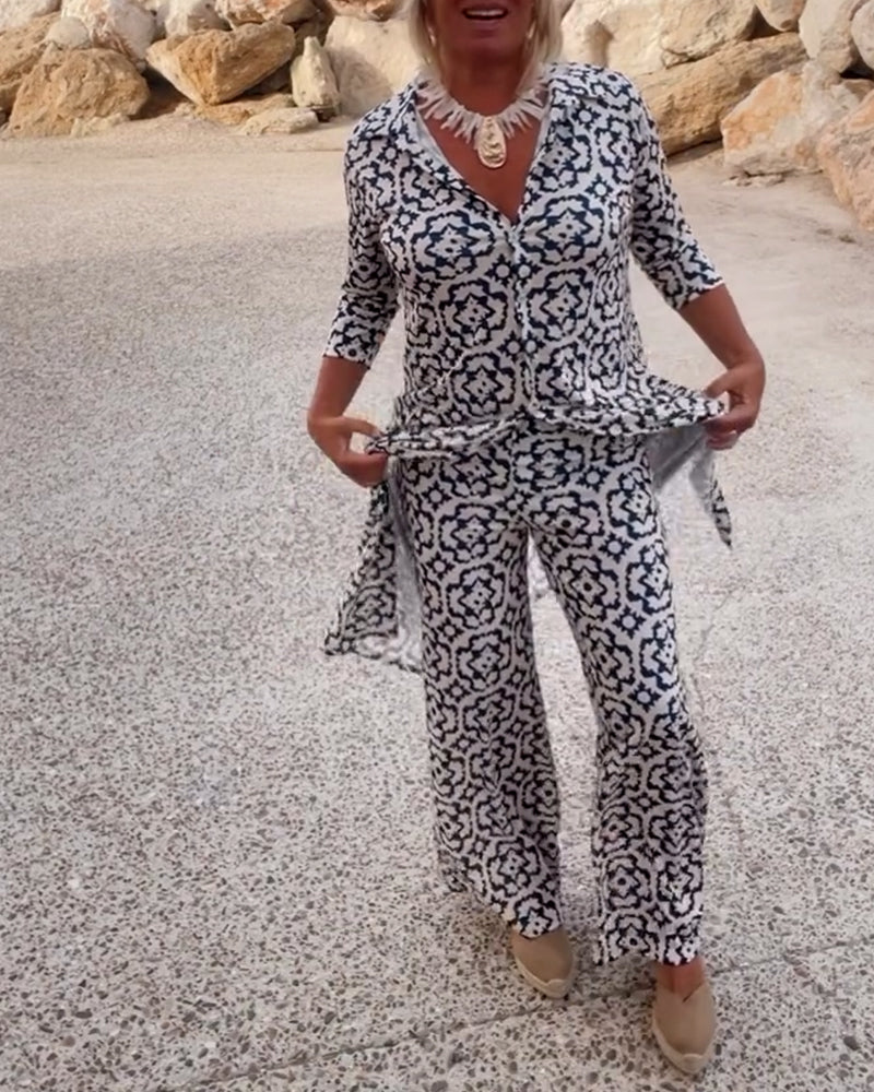 Stella | Women's Geometric Print Two-Piece Set view 6